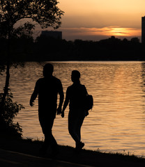 sunset in the park, cool afternoon, relax, enjoy life, great city