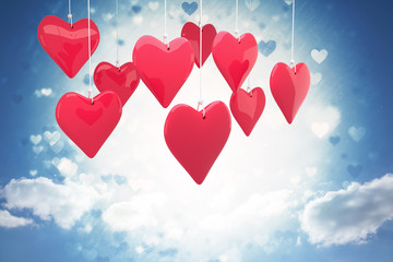 Obraz na płótnie Canvas Love hearts against valentines heart design