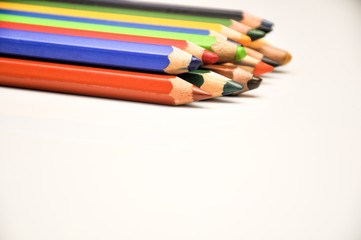 Colorful crayons or pencils