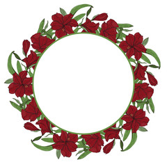 Round floral border frame. 