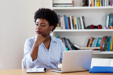 African american businesswoman with depression