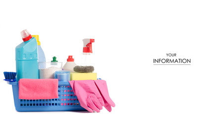 Set for cleaning cleanliness in a basket pattern