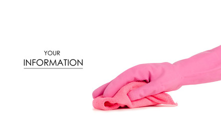 Hand in glove for cleaning a microfiber pattern