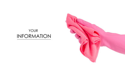 Hand in glove for cleaning a microfiber pattern