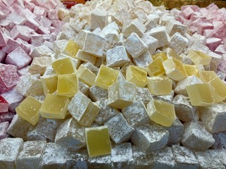 Turkish delight isolated on white good food