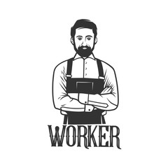 Working man for logo template.