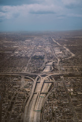 Aerial view of freeway