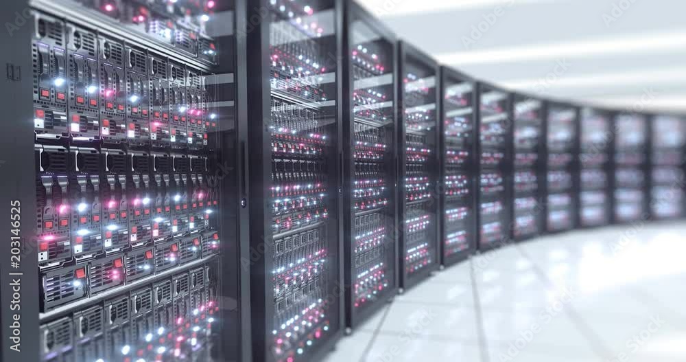 Wall mural modern data center. cloud computing.mining farm 4k uhd