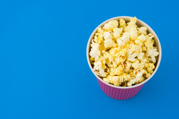 Popcorn blue background