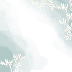 White Olive floral background digital clip art watercolor drawing flowers illustration similar greeting birthday celebration card frames digital flowers geometric ribbon data on white background - 203148374