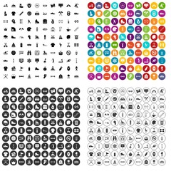 100 sport life icons set vector in 4 variant for any web design isolated on white