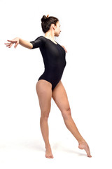 Young girl gymnast on white background (isolation on white) © makalish