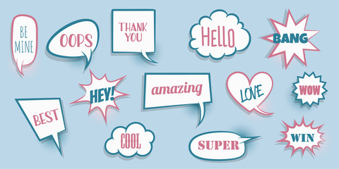 Comic text speeech bubble pop art