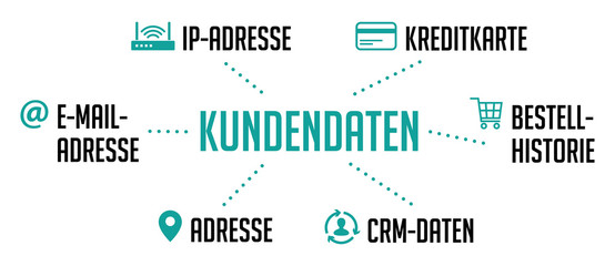 Infografik Kundendaten Türkis