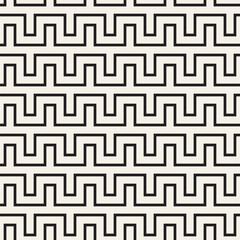 Stylish lines lattice. Ethnic monochrome texture. Abstract geometric background design. Vector seamless pattern.