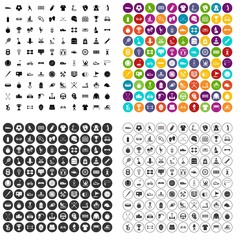 100 sportsmanship icons set vector in 4 variant for any web design isolated on white