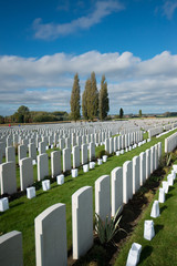 Fototapeta na wymiar British WWI cemetery, Tyne Cot Belgium
