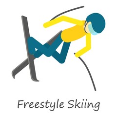 Freestyle skiing icon. Isometric of freestyle skiing vector icon for web design isolated on white background