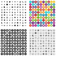 100 spring icons set vector in 4 variant for any web design isolated on white