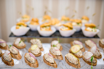 canape selection on slate platter