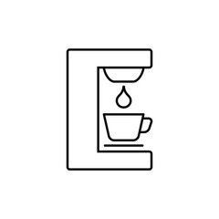 coffeemaker line vector black icon