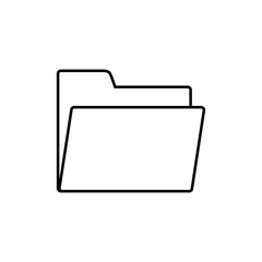 open folder sign line vector black icon