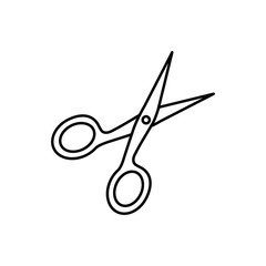 scissors line vector black icon