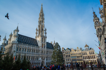 Fototapeta premium La Grand Place, Brussels main square during Christmas.