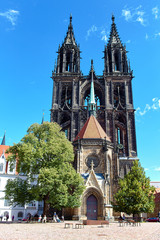 Obraz premium Gothic Meissen Cathedral on the Albrechtsburg Castle, Meissen, Germany