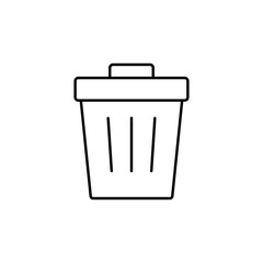 trashcan container line vector black icon