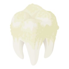 Stones on tooth icon. Isometric of stones on tooth vector icon for web design isolated on white background