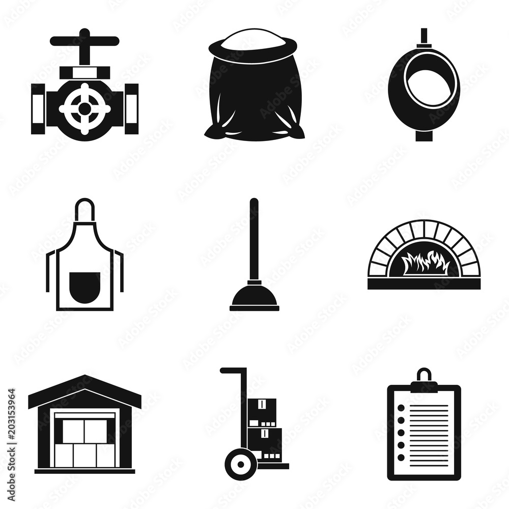 Poster work order icons set. simple set of 9 work order vector icons for web isolated on white background