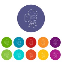 Camera icon. Outline illustration of camera vector icon for web