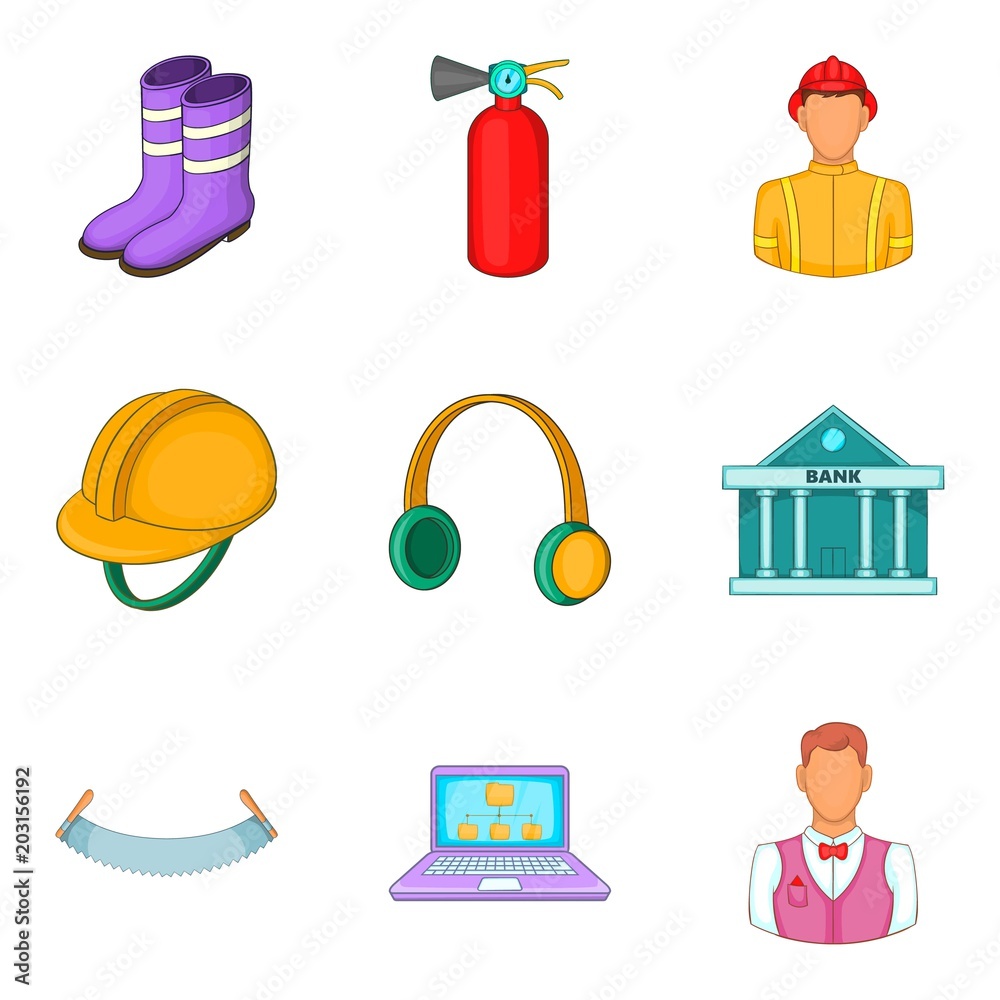 Poster operating procedure icons set. cartoon set of 9 operating procedure vector icons for web isolated on