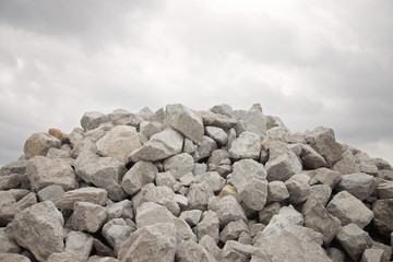 Large Pile of Grey Bolder Rocks