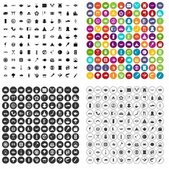 100 sushi bar icons set vector in 4 variant for any web design isolated on white