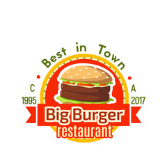 Big burger vector badge