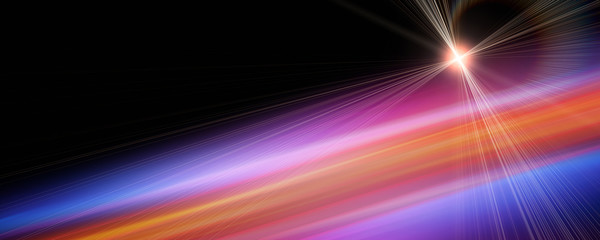 Futuristic stripe panorama background design with lights