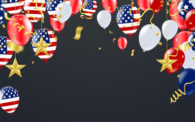 Fourth of July, United States independence day greeting. Vector illustration.