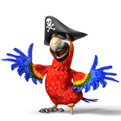 Naklejka premium kreskówka papuga pirat