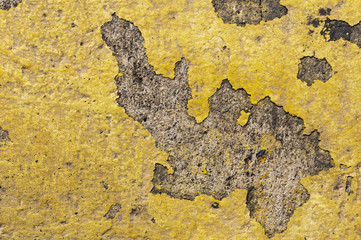 cracked Yellow Paint on Cement