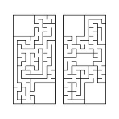 A set of two rectangular labyrinths. Simple flat vector illustration isolated on white background. With a place for your image.