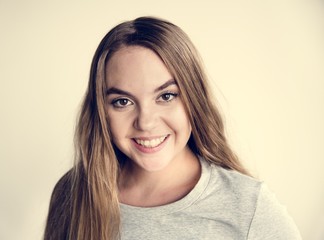 Portrait of caucasian woman smiling