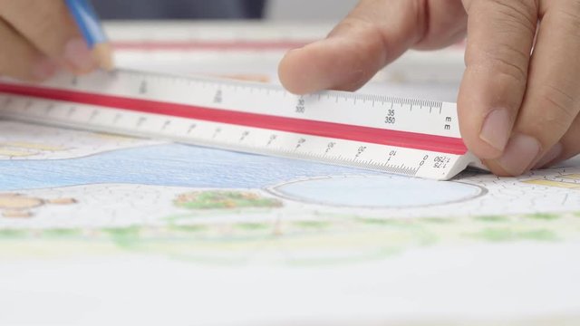 Landscape architect design backyard pool plan for resort