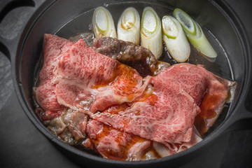 和牛すきやき　Tasty sukiyaki Japanese cuisine