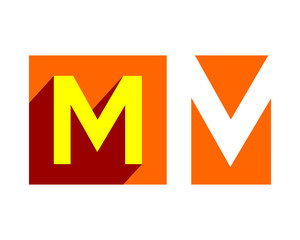 orange initial letter gestalt typography typeset logotype alphabet font image vector icon logo symbol
