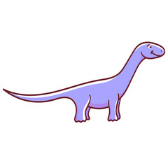 Cute cartoon dinosaur isolated on white background. Vector illustration
