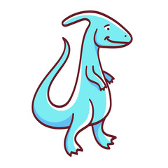 Cute cartoon dinosaur isolated on white background. Vector illustration