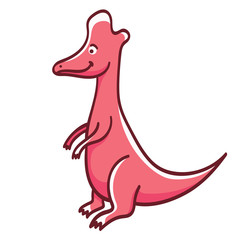 Cute cartoon dinosaur isolated on white background. Vector illustration