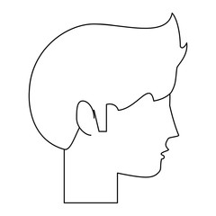 avatar man head icon over white background, vector illustration